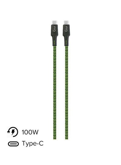 Goui Type C-C Tough Cable 100W E-Mark 1.5 Meter Black Model Number : G-TC100W-G