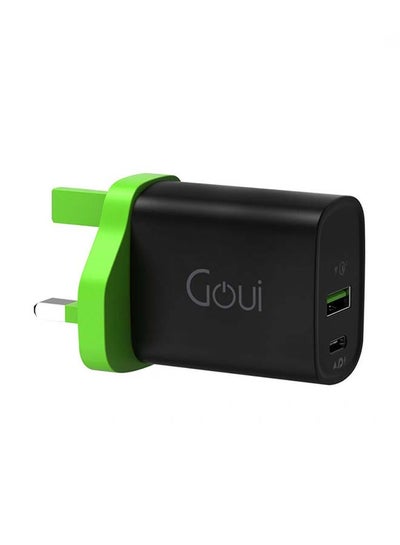 Goui Wall Travel Charger 20 Watts 2 Ports Equipped With Power Delivery and Qualcomm 3.0 technology Black Model Number : G-MINI20W-K