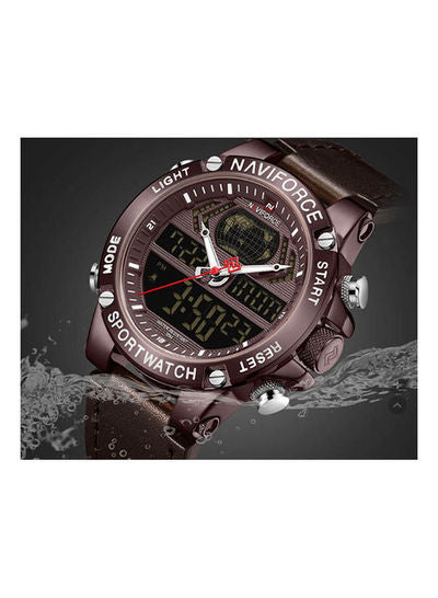 Men's Leather Chronograph Watch 9164-Ce-Ce-D.Bn