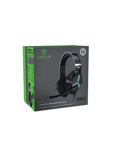 VERTUX Blitz High Definition Audio Gaming Headset -wired Model Number : VT-HS-BLITZ-BLK
